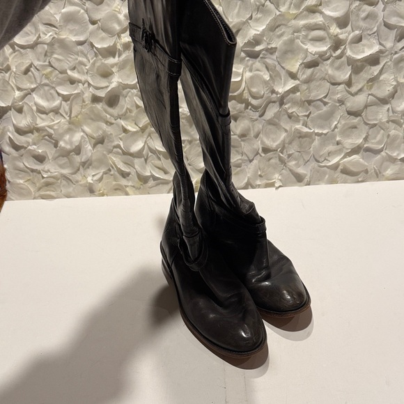 Frye Dark Leather Riding Boots - Picture 3 of 4